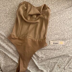 Meshki Rheanna Corset Cowl Neck Bodysuit